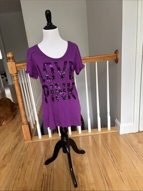 PINK Victoria's Secret Deep Purple Scoop Neck Tee